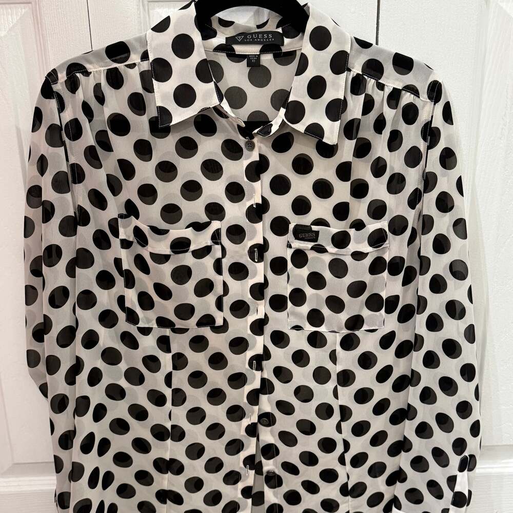 Equipment Polka Dot Slim Signature Silk Shirt